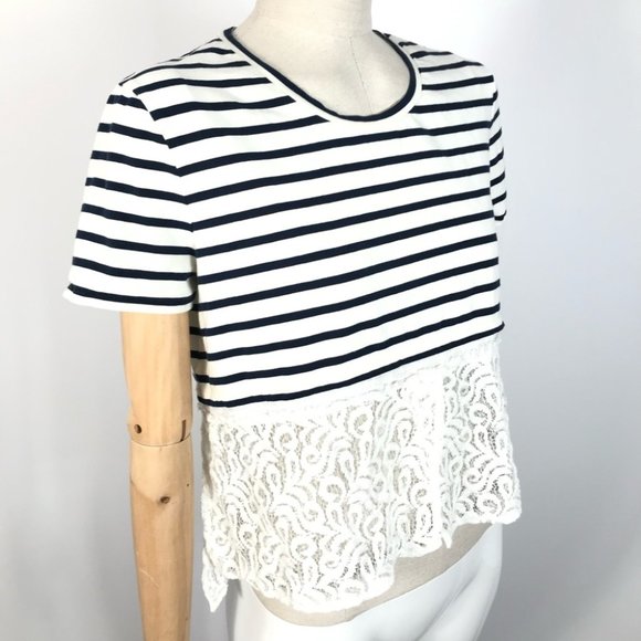 Rachel Roy lace striped top - Picture 4 of 9
